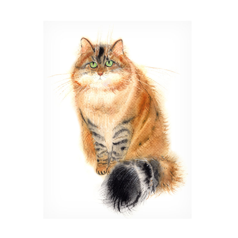 «Siberian Cat» par Elena Bolgova - peinture sur toile tendue, H 24 po x l 18 po x P 2 po