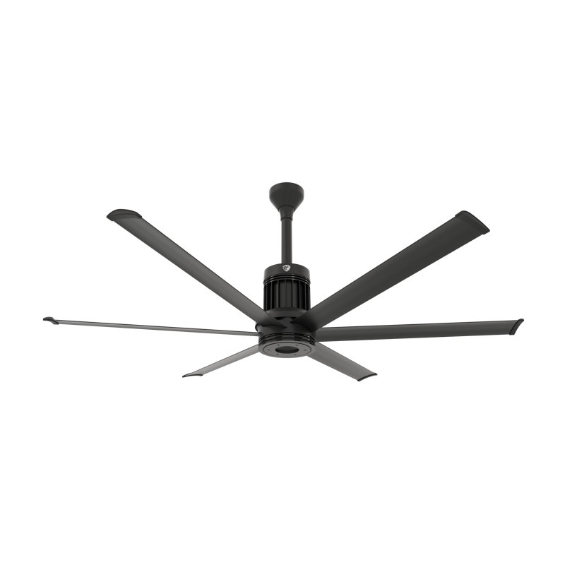 I6 Smart Downrod Ceiling Fan, Black, 96 inches