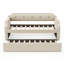 Lit de jour rembourré avec lit gigogne, support à lattes de bois, canapé-lit à structure rembourrée, simple, beige-1713681818