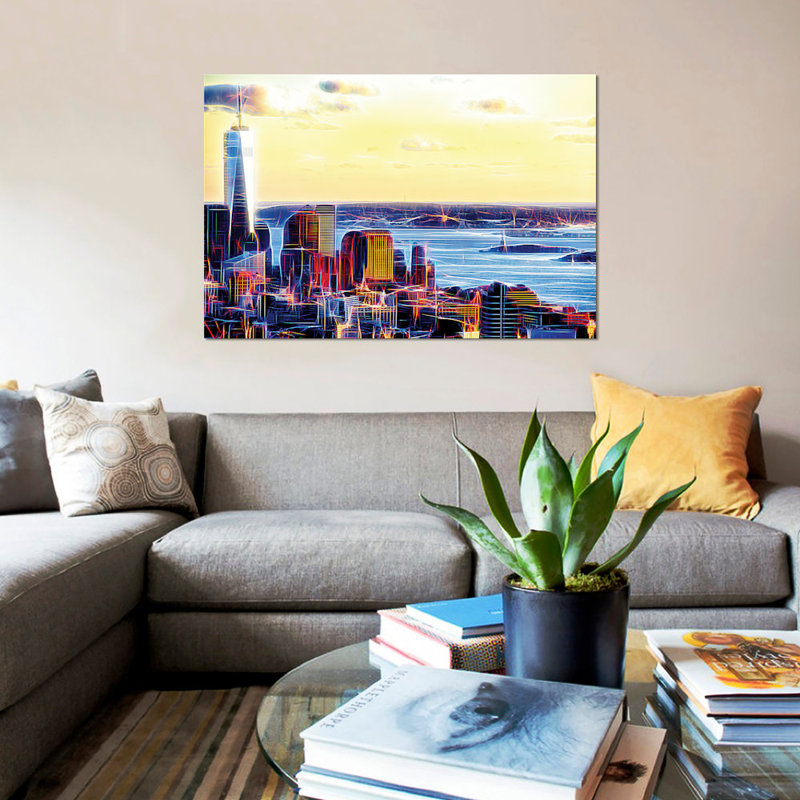 «Seen From Above», impression sur toile, H 18 po x l 26 po x P 1,5 po, Toile avec cadre noir, Pas de tapis