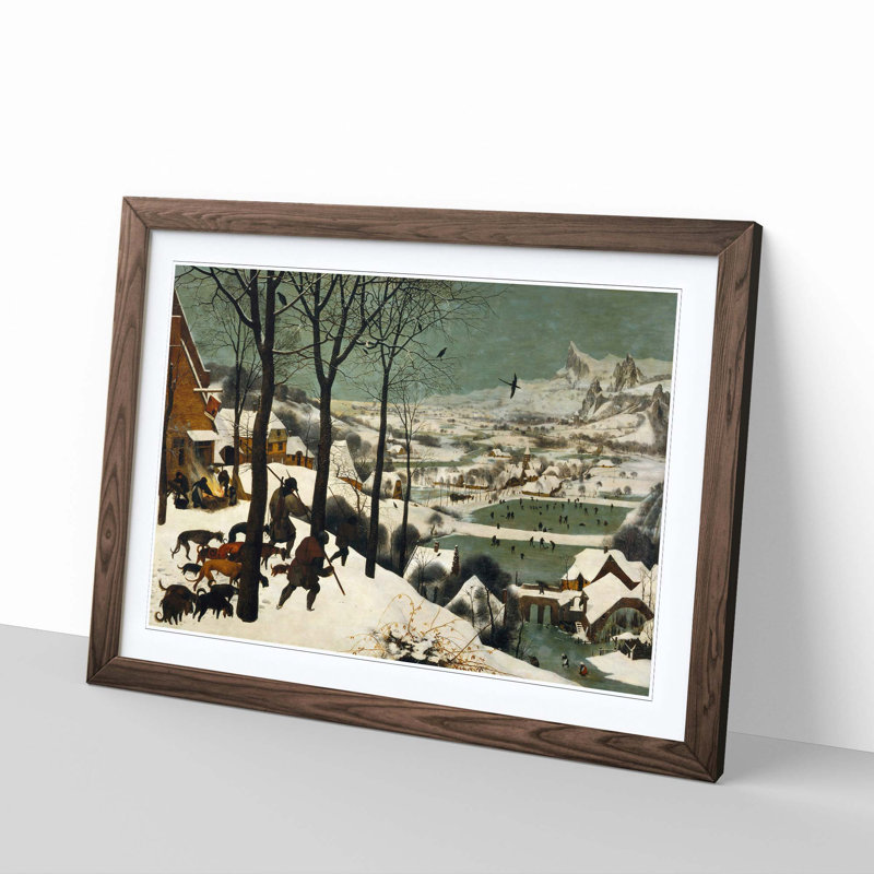 Hunters in the Snow - Framed Print, Walnut