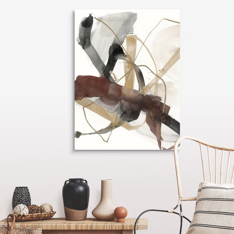 «Bourgogne Interjection I» par Jennifer Goldberger - reproduction d'art, Toile tendue, H 40 po x l 30 po, Sans cadre