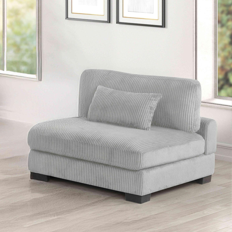 Chaise sans accoudoirs rembourrée de conception moderne minimaliste, Gris