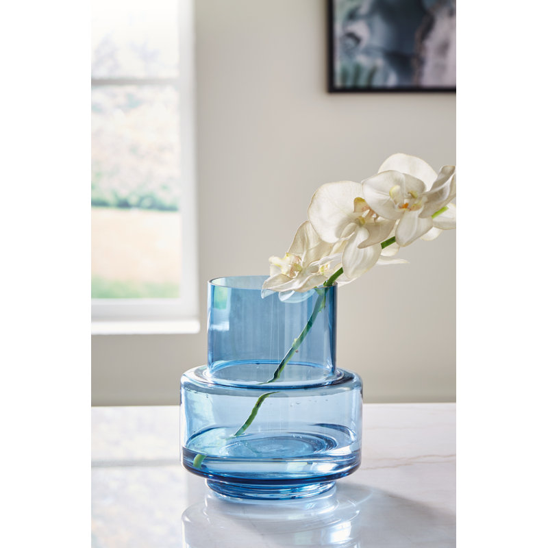 Dark Blue Glass Bouquet Vase for Indoor/Outdoor Use