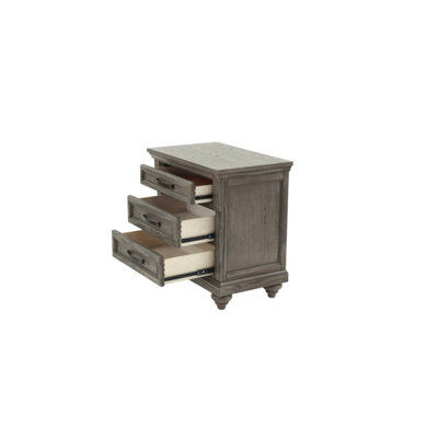 1Pc Nightstand Storage Space Bedside Table Oak Veneer Bedroom Furniture