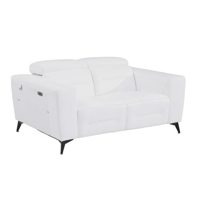 Causeuse en cuir italien avec fauteuil inclinable Global United