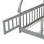 Twin Tent-Shaped Floor Bed,Teepee Bed With Guardrails,Slats And Door-286085943-286085929