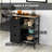 Kitchen Island Cart, HOMCOM Compact Rolling Trolley with Rubber Wood Top, Storage &amp; Removable Tray, Black | 360° Wheels | Brake Lock
