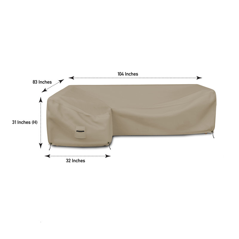Kiel Heavy Duty Waterproof L Shaped Patio Sofa Cover, 3-Sear Sectional Cough Covers for Living Room, 31" H x 83" W x 32" D