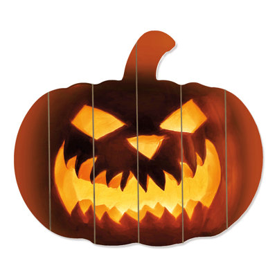 Fierce Pumpkin Face par Lori Deiter - impression sur bois