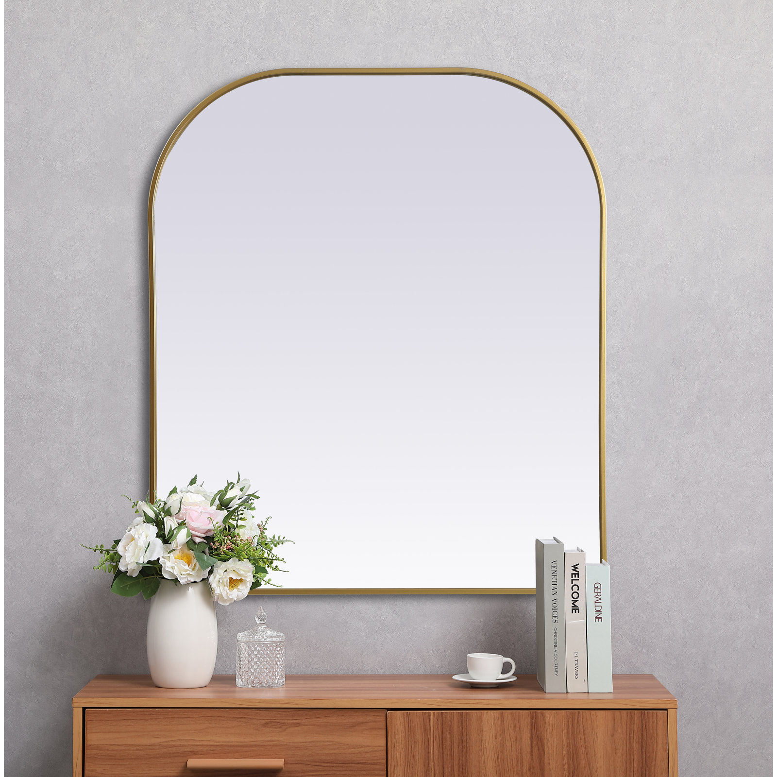 Sabine 42" Accent Mirror, Brass, 42" x 36"