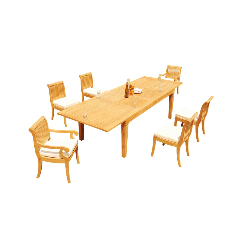 Ensemble repas 7 pièces teck Matamoros