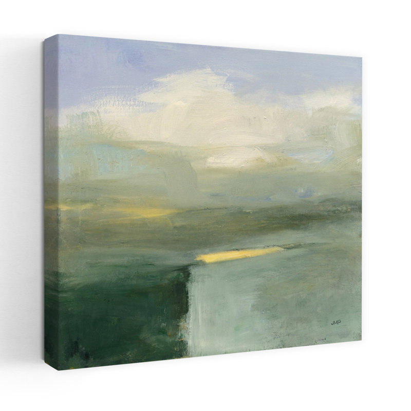 Lumière contemporaine dans la vallée avec art abstrait bleu, H 18 po x l 18 po