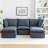 Hepworth Dejohn Corduroy Sectional Sofa With Two Ottomans-109010638-109010637