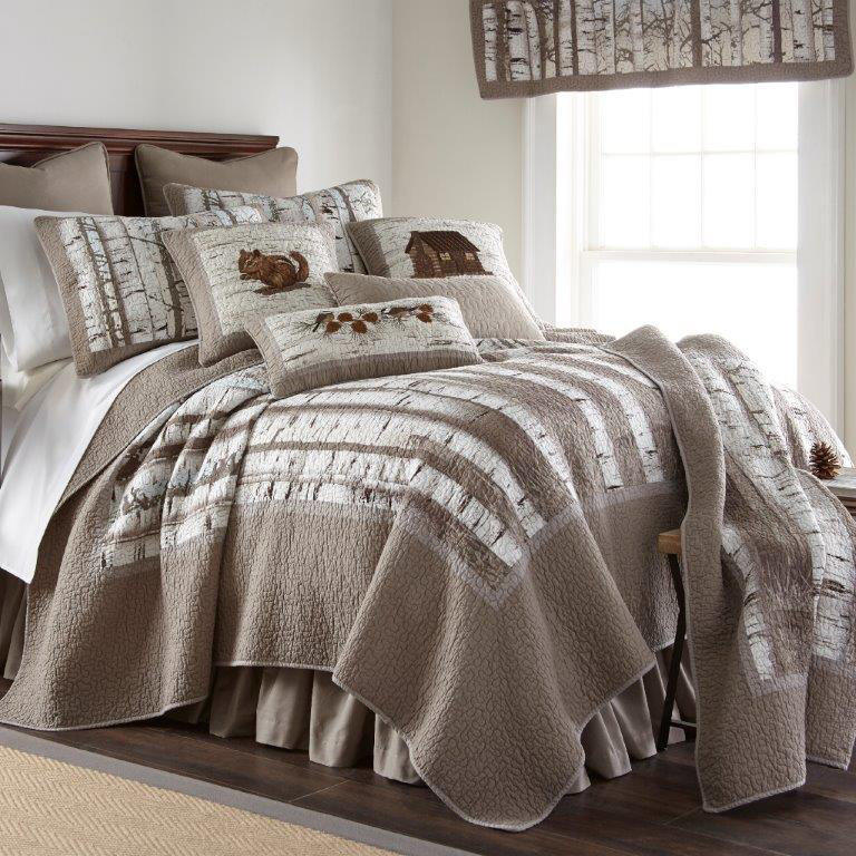 Birch Forest Rustic Cotton Quilted Quilt, Full/Double Quilt