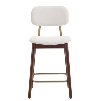 Ensemble de 2 tabourets de bar en bois, chaises de bar modernes recouvertes de tissu, chaises de cuisine