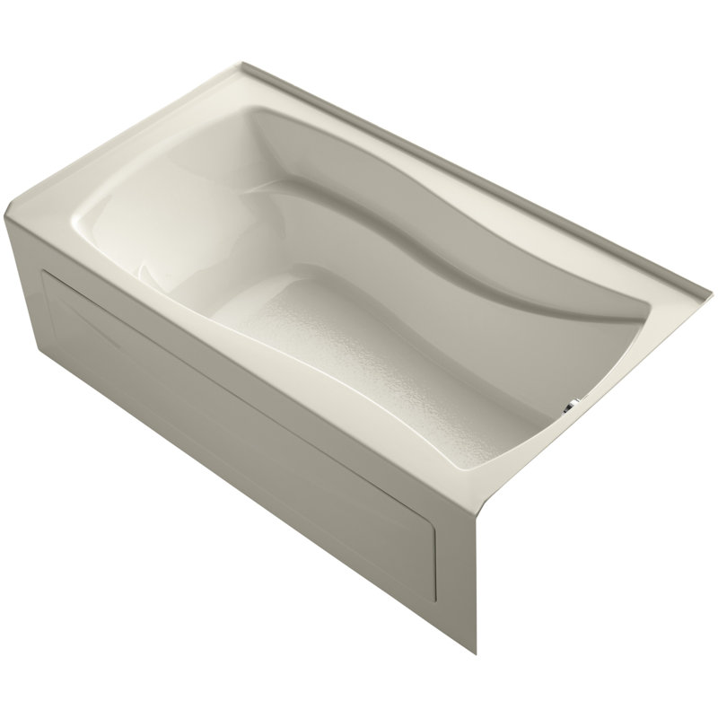 Mariposa Alcove 66" x 36" Soaking Bathtub, Almond, Right