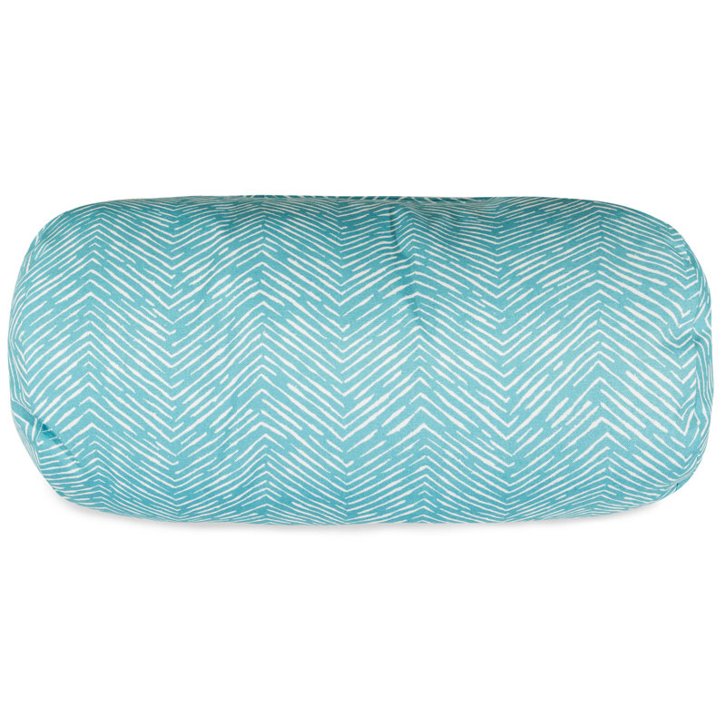 Southwestern Outdoor Bolster Throw Pillow, Teal