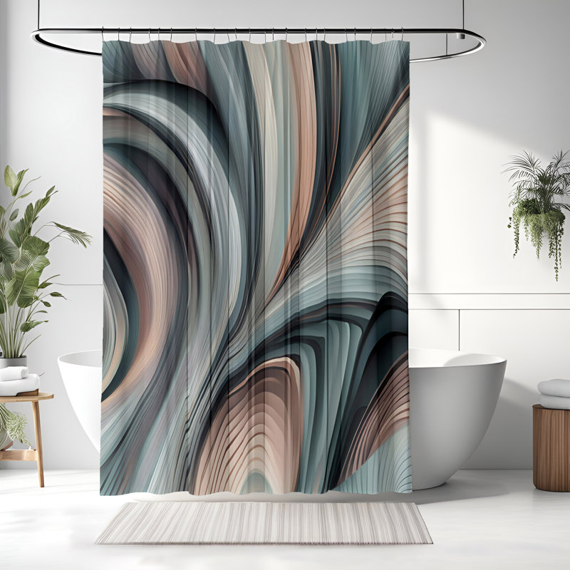Wakeland Abstract Shower Curtain, 83"H x 70"W