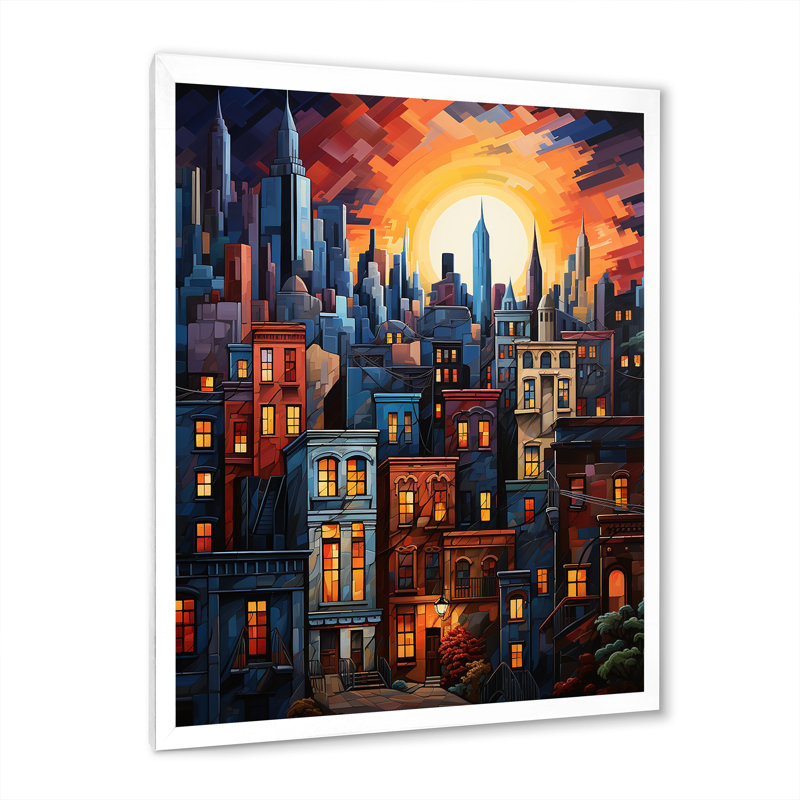 «Laiyah Chicago Popart IV», reproduction sur toile, Cadre photo blanc, H 40 po x l 30 po x P 1,5 po