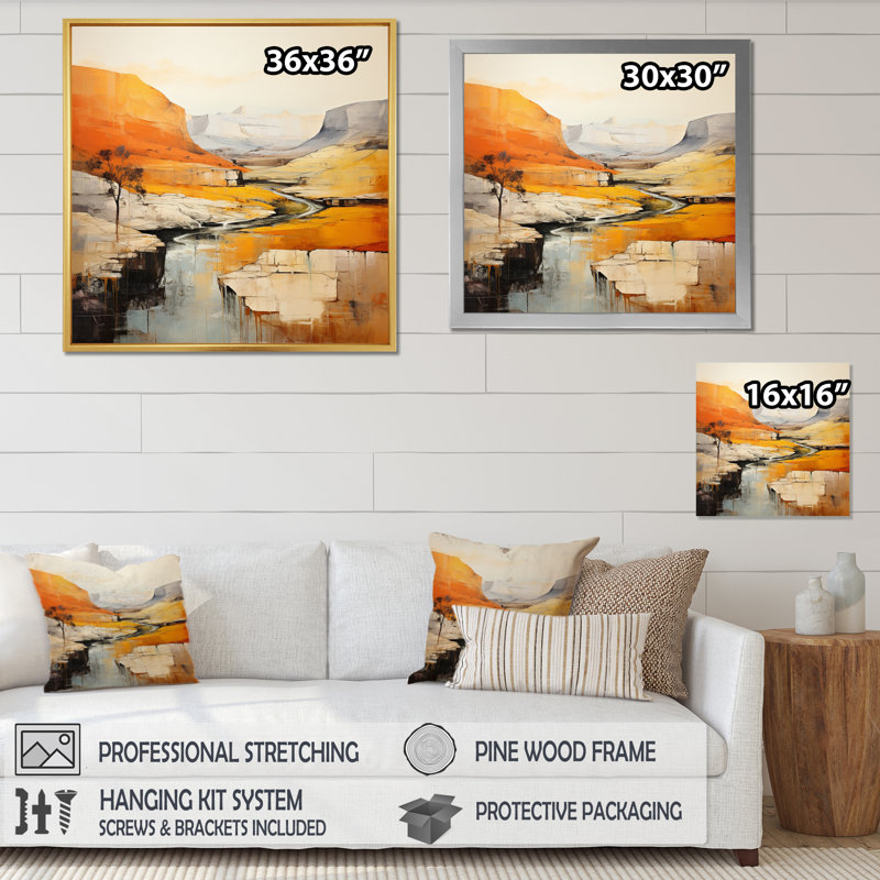 «Bold Landscape Canyon Desert III», reproduction, Cadre flottant noir, H 16 po x l 16 po x P 1 po