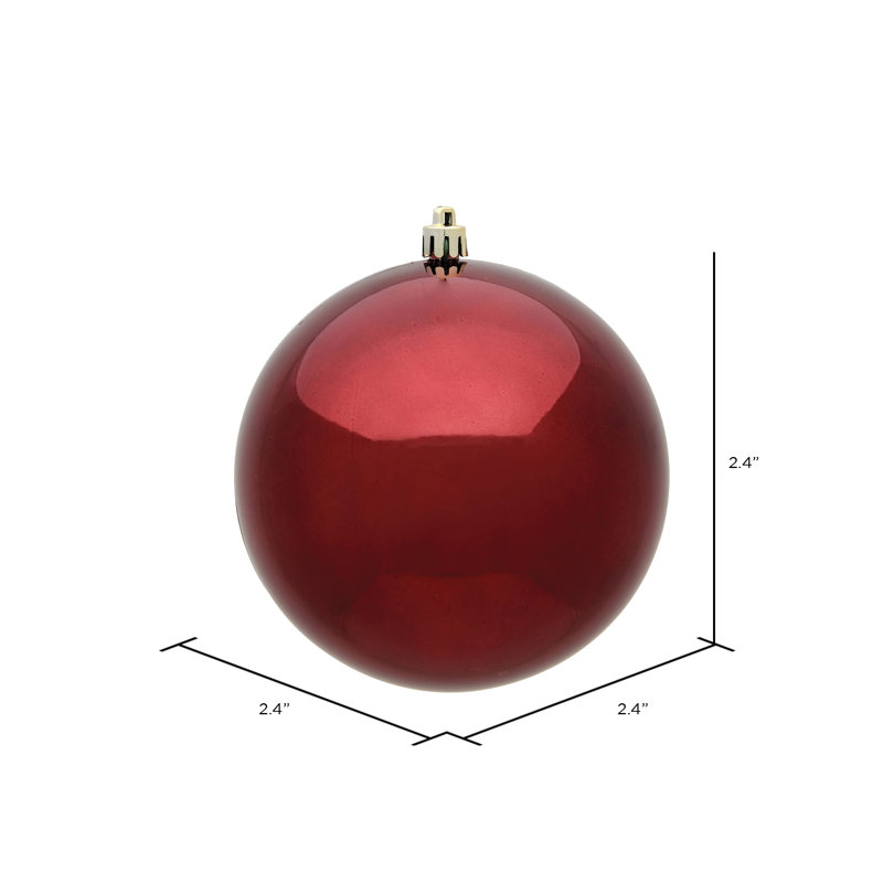 2" Shatterproof Bauble, Burgundy Shiny