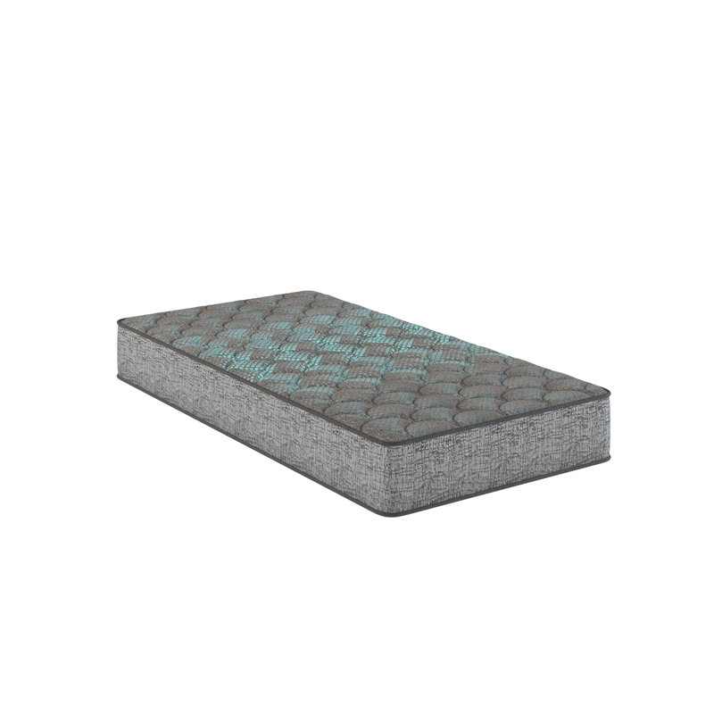 Grand matelas en mousse de confort moyen de 7 pouces, gris et bleu, avec rembourrage constant de 7 po, Grand lit