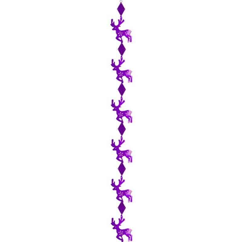 Décoration suspendue pour Noël prune PMU Reindeer (1 / pqt), Mauve