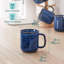 Ensemble de 4 tasses à ombrage bleu 16 oz avec rebord incurvé, conception à bords surélevés, four, grès cuit-124941553-124941551