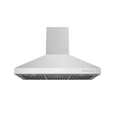 Hauslane Staindless Steel Wall Mount Range Hood 36 Inch | Wall Chimney | 6” Duct/Ductless Convertible, Strong Suction, Six-Layer Aluminum Filters, Changeable Led Lamps, Stove Kitchen Vent Hood