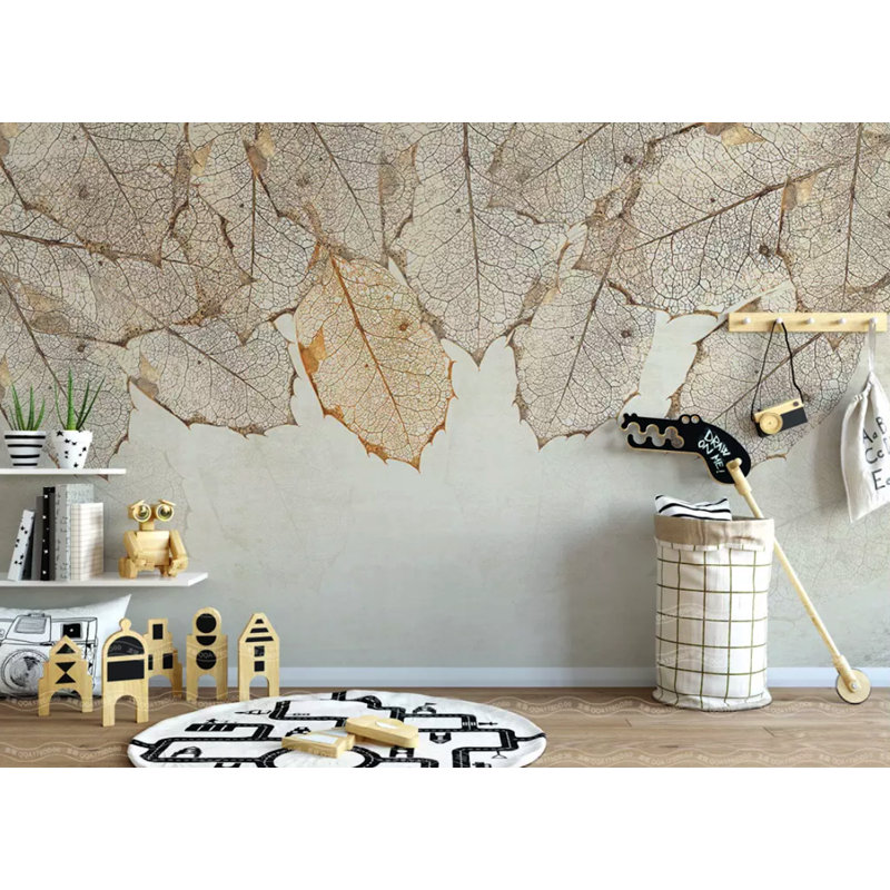Murale feuilles brunes à feuilles d’automne Crosley, L 75 po x l 112 po