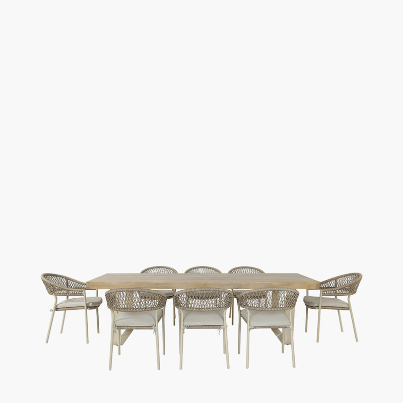 Aveneil 8 - Person 260cm Long Dining Set with Cushions