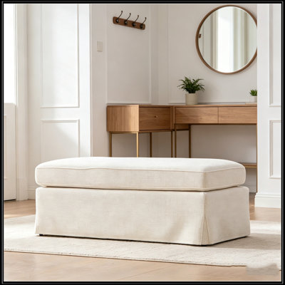 Chenille Upholstered Bench with Flip-Top Storage