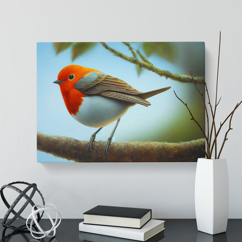 Wonderful Robin Bird - Wrapped Canvas