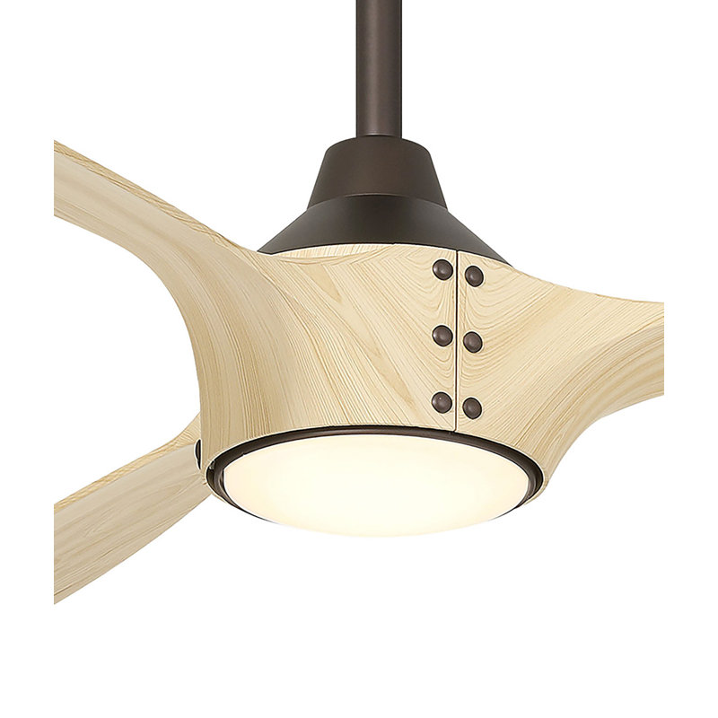 Ventilateur de plafond intelligent 65 po Pierce, Bois blanc, Bronze