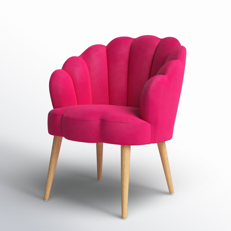 Fauteuil Lilly, Velours fuchsia