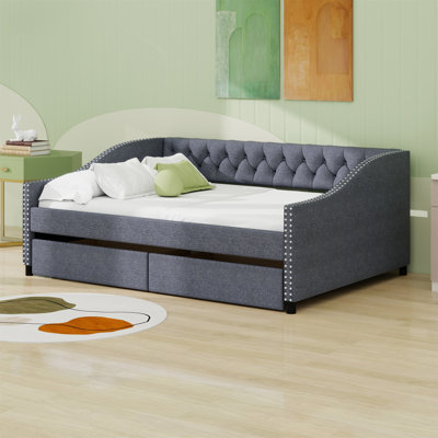 Upholstered Daybed With Two Drawers