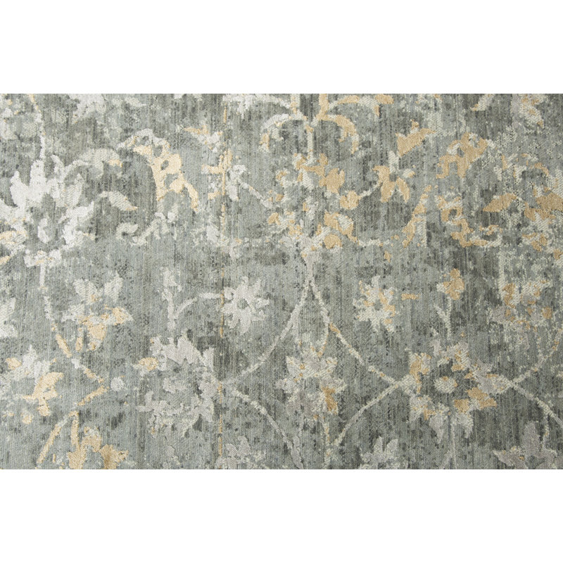 Tapis gris/beige/blanc cassé tissé à la machine électrique Donat, Rectangle 5 pi x 8 pi