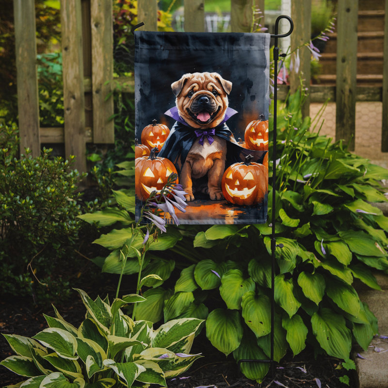 Drapeau de jardin chiot Halloween, Shar Pei