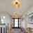 Rattan Semi Flush Mount With Dimmable LED (Bulb Include)
