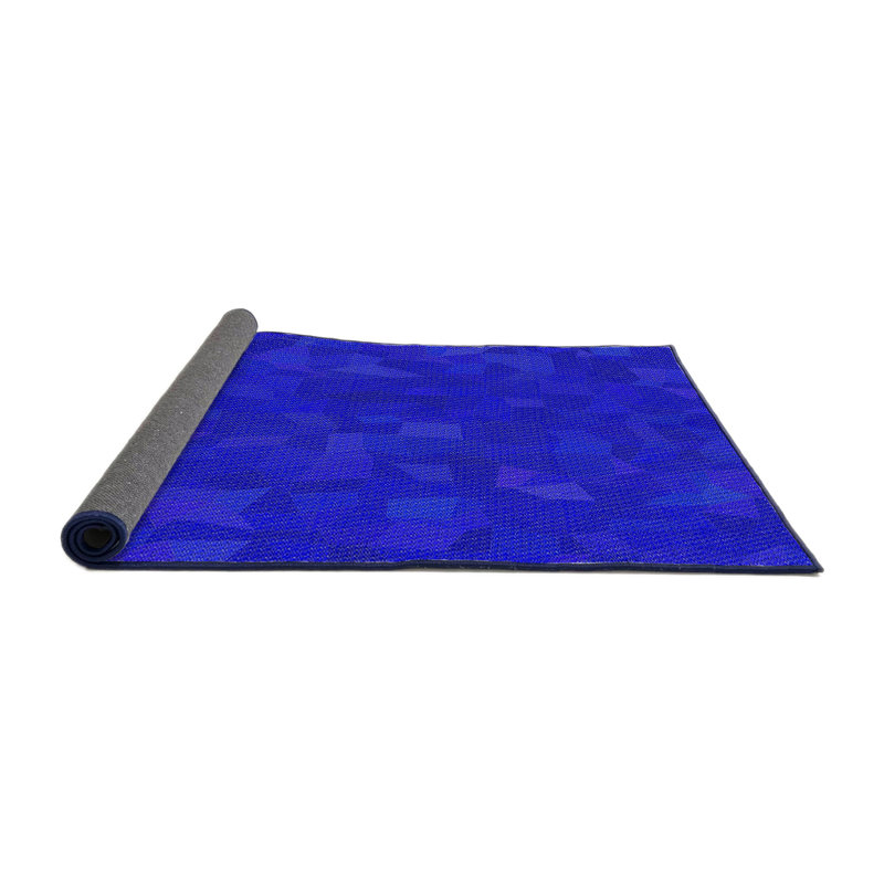 Tapis de zone bleue à motifs New Ashford, Rond 3 pi