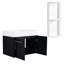 Combinaison de salle de bain avec meuble-lavabo de 30 pouces, lavabo en résine épaisse, grand espace de rangement, portes à fermeture douce et support assorti, meuble-lavabo de couleur châtaignier noir, rangement à deux portes, trois couleurs séparées