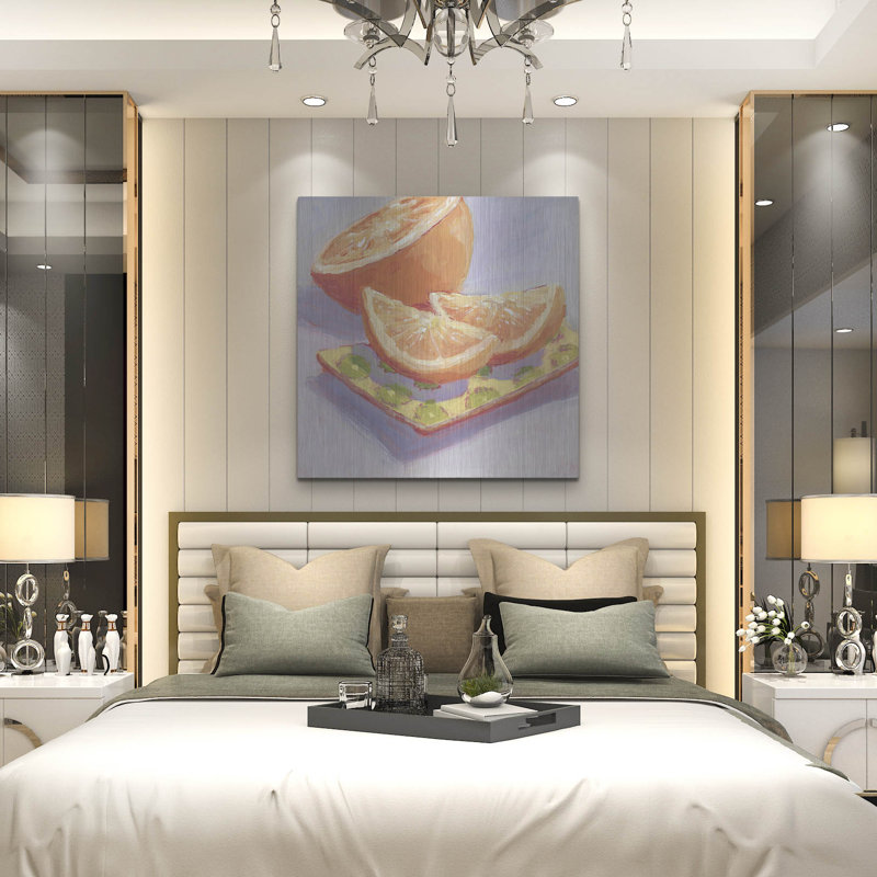  «Still Citrus 3» par Carol Young, art mural en métal, 36 po x 36 po