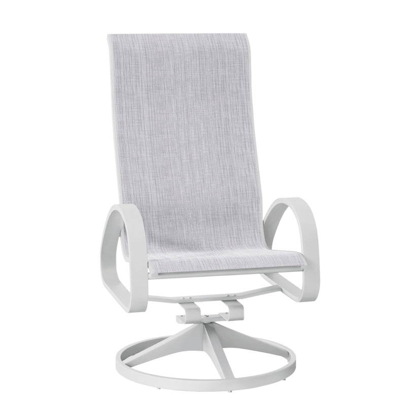 Fauteuil de patio pivotant Hiraku, Blanc texturé, Bijou