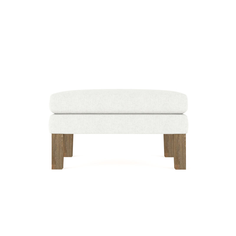 Charlton Ottoman, Plush Velvet Blue Print, Weathered