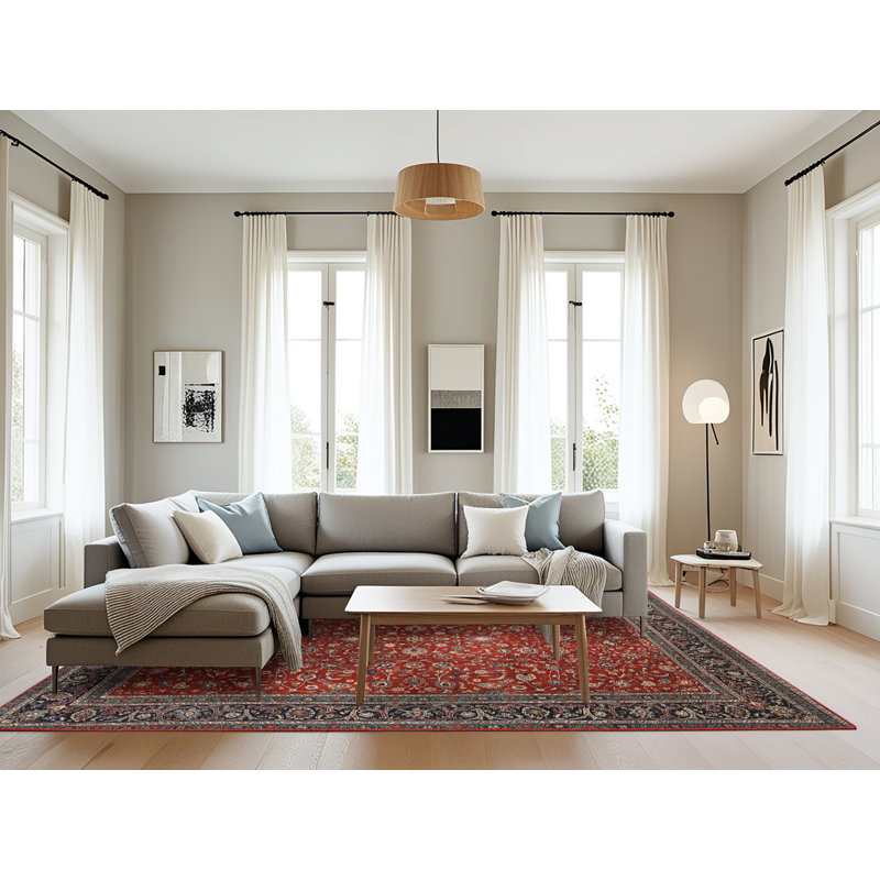 Tapis oriental rouge Selina, Rectangle 8 pi x 12 pi