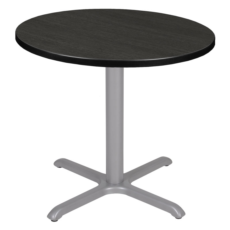 Regency Cain Small Round X-Base Breakroom Table Top, Legs, Mahogany, Gray, 29" H x 30" L x 30" D