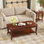 Traditional Coffee Table With Curved Legs-633500964
