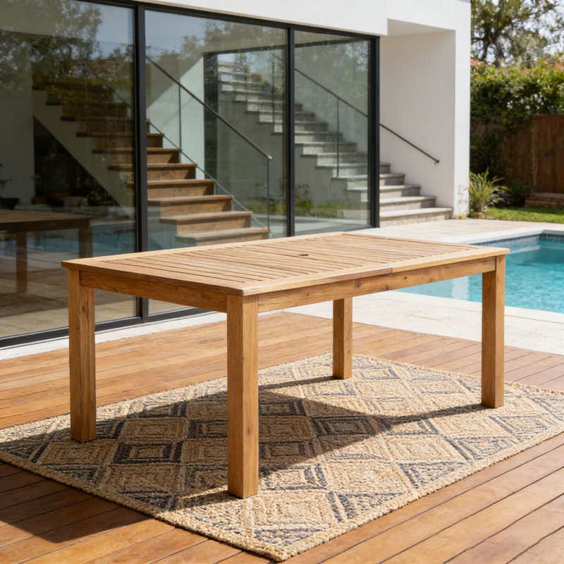 Outdoor Expandable Wood Dining Table