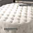 HOMCOM 31.5" Round Ottoman, Large Velvet-Feel Upholstered Foot Stool With Button Tufted Design And Padded Seat For Living Room, Entryway, Beige